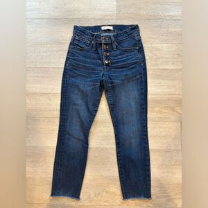 Madewell 9" High Rise Skinny Button Fly Jeans in Size 25 P